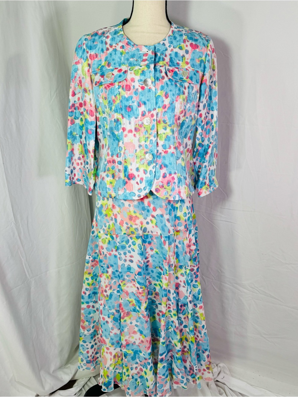 Ruby Rd Petite 8P Floral 2pc Skirt Set Jacket Spring Easter Outfit